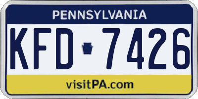 PA license plate KFD7426