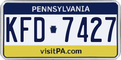 PA license plate KFD7427
