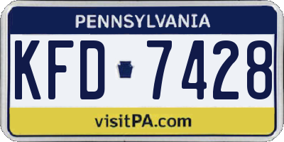 PA license plate KFD7428