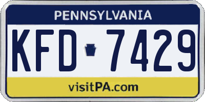 PA license plate KFD7429