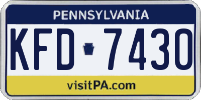 PA license plate KFD7430