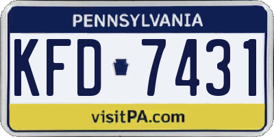 PA license plate KFD7431