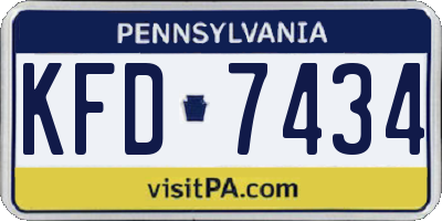 PA license plate KFD7434