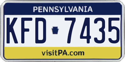 PA license plate KFD7435