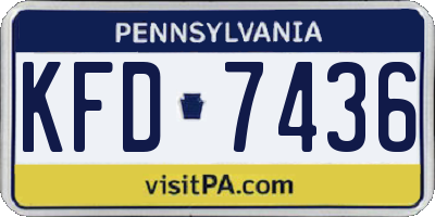 PA license plate KFD7436