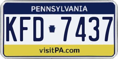PA license plate KFD7437