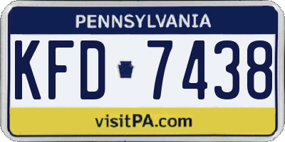 PA license plate KFD7438