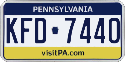 PA license plate KFD7440