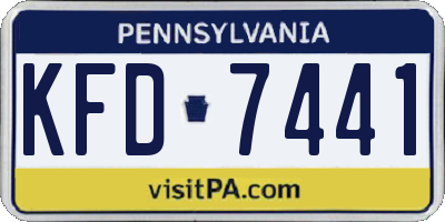 PA license plate KFD7441