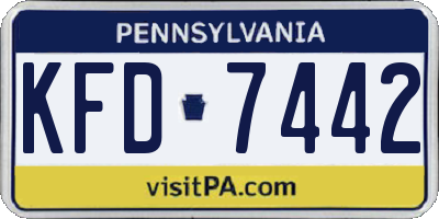 PA license plate KFD7442