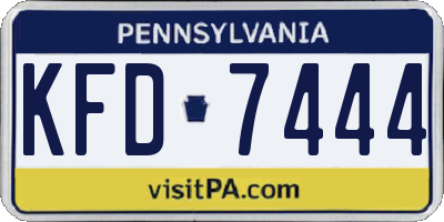 PA license plate KFD7444