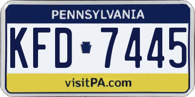 PA license plate KFD7445