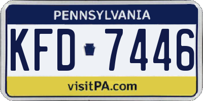 PA license plate KFD7446