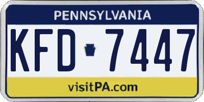 PA license plate KFD7447