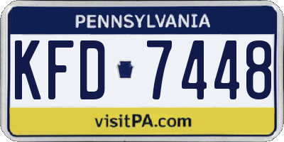 PA license plate KFD7448