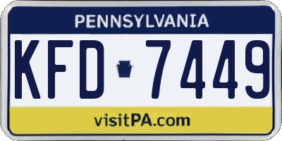 PA license plate KFD7449