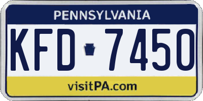 PA license plate KFD7450