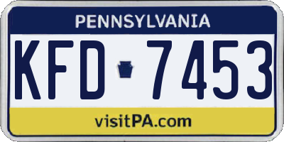 PA license plate KFD7453
