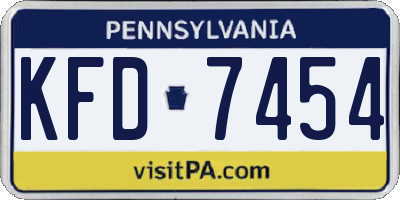PA license plate KFD7454