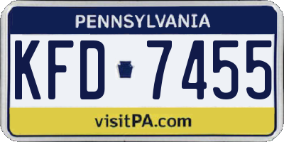 PA license plate KFD7455