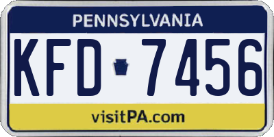 PA license plate KFD7456