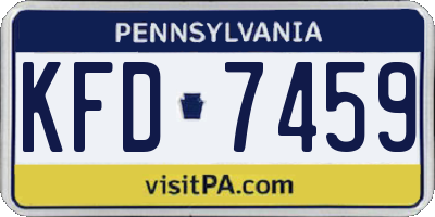 PA license plate KFD7459