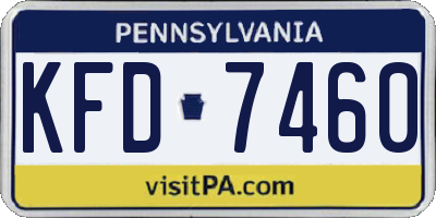 PA license plate KFD7460