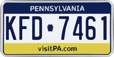 PA license plate KFD7461