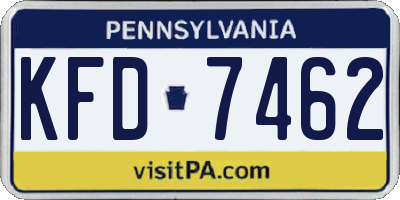 PA license plate KFD7462
