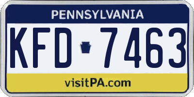PA license plate KFD7463