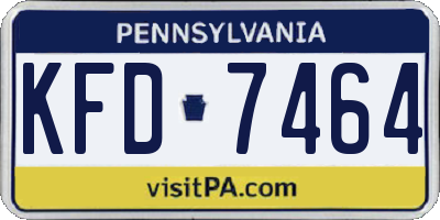 PA license plate KFD7464