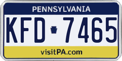 PA license plate KFD7465