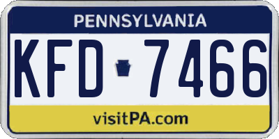 PA license plate KFD7466