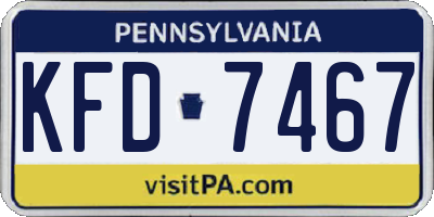 PA license plate KFD7467