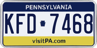 PA license plate KFD7468