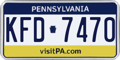 PA license plate KFD7470