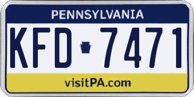 PA license plate KFD7471