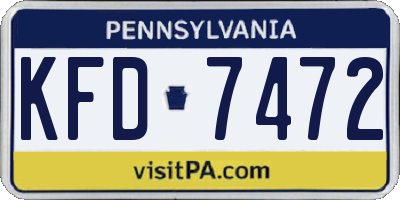 PA license plate KFD7472