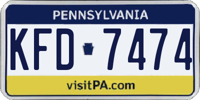 PA license plate KFD7474