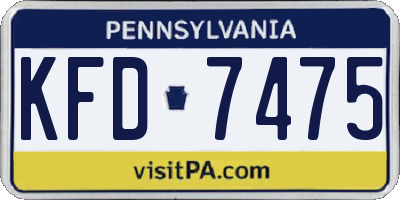 PA license plate KFD7475