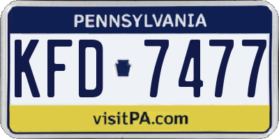 PA license plate KFD7477