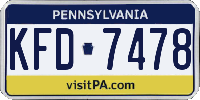 PA license plate KFD7478