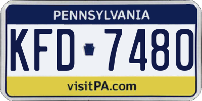 PA license plate KFD7480
