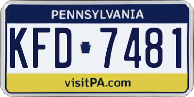 PA license plate KFD7481