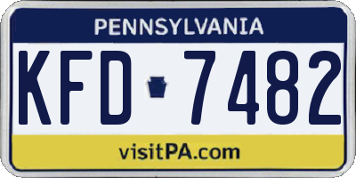 PA license plate KFD7482