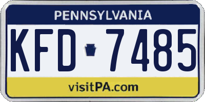 PA license plate KFD7485