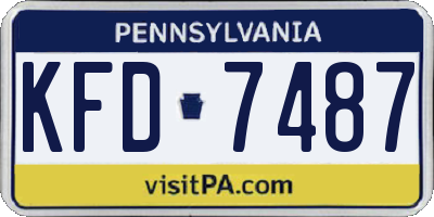 PA license plate KFD7487