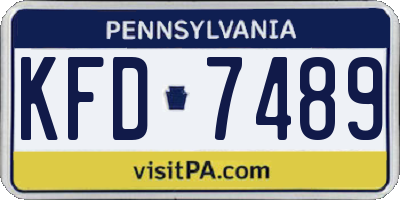 PA license plate KFD7489
