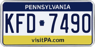 PA license plate KFD7490