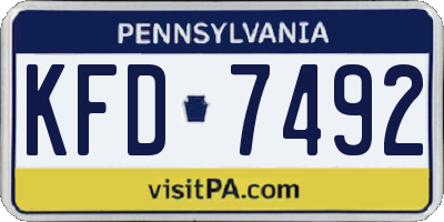 PA license plate KFD7492
